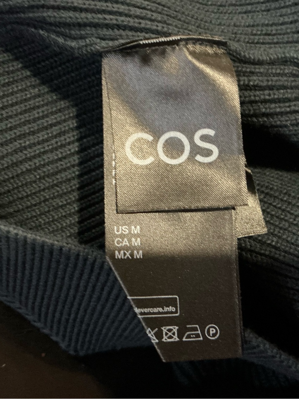 COS Black V-Neck Button-Front Ribbed Cardigan - Picture 9 of 10